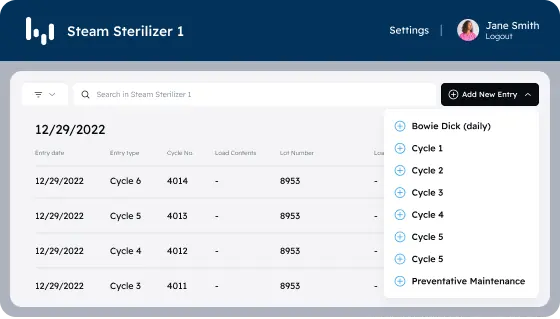 Tracking Steam Sterilizer